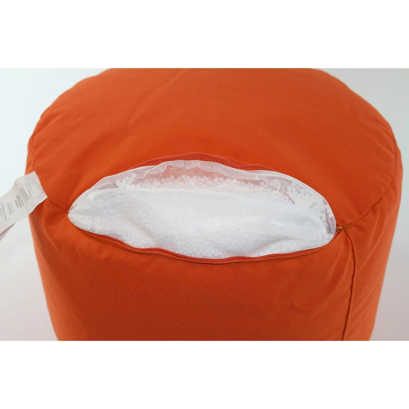 Pouf Ottomane Intérieur/Extérieur avec Tissu Oléfine Imperméable et Remplissage en Billes Rechargeable