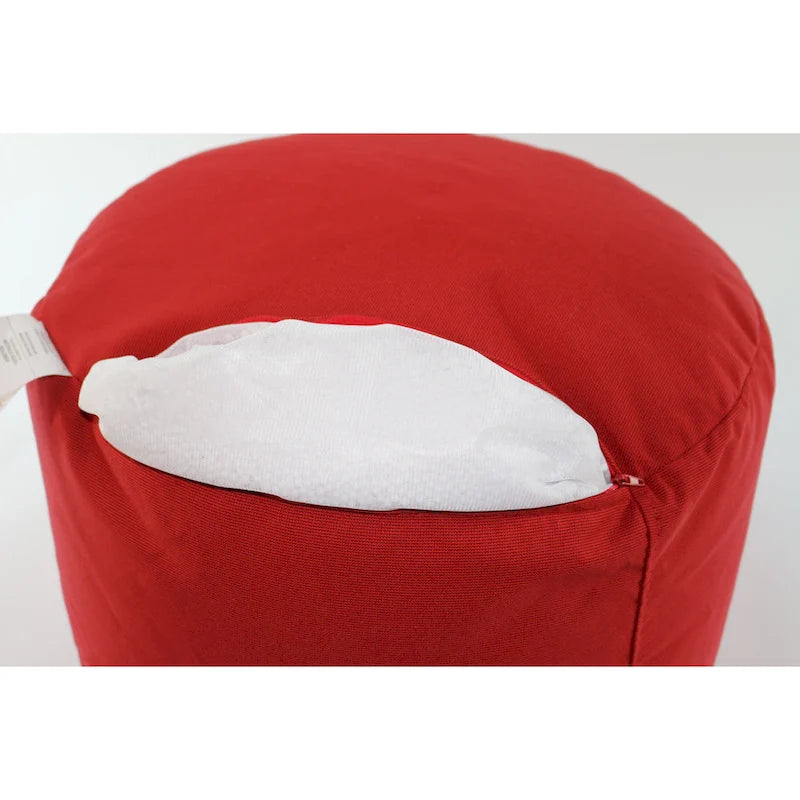 Pouf Ottomane Intérieur/Extérieur avec Tissu Oléfine Imperméable et Remplissage en Billes Rechargeable