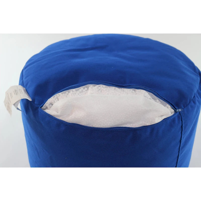 Pouf Ottomane Intérieur/Extérieur avec Tissu Oléfine Imperméable et Remplissage en Billes Rechargeable