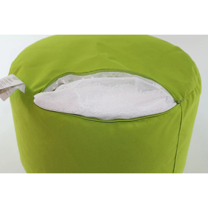 Pouf Ottomane Intérieur/Extérieur avec Tissu Oléfine Imperméable et Remplissage en Billes Rechargeable