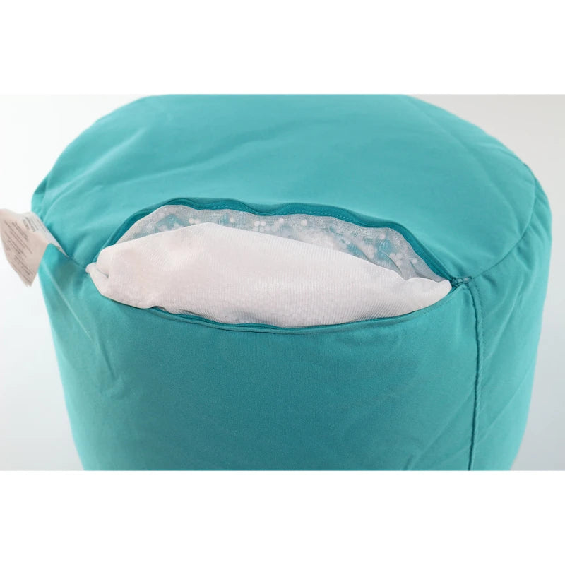 Pouf Ottomane Intérieur/Extérieur avec Tissu Oléfine Imperméable et Remplissage en Billes Rechargeable