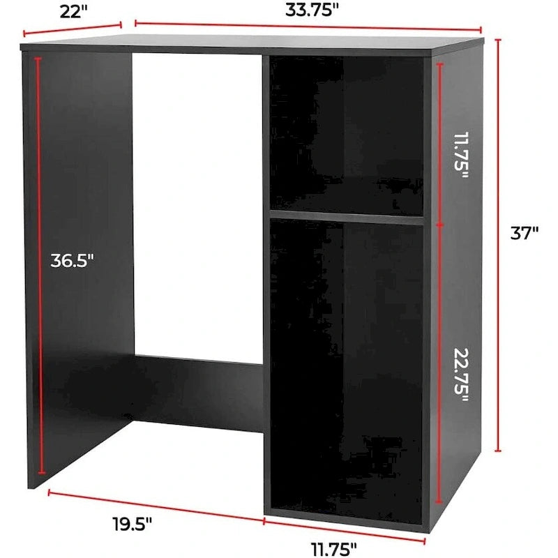 Station de Rangement pour Mini-Frigo avec Casiers Latéraux et Surface Supérieure
