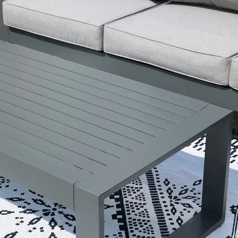 Table basse d'extérieur en aluminium